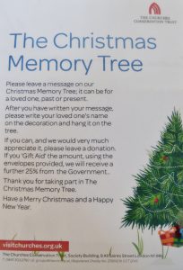 Churches Conservation Trust poster for Christmas Memory Tree event